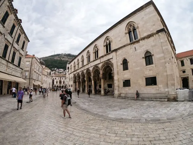 Rector’s Palace in Dubrovnik, Croatia, featuring elegant Gothic-Renaissance arches and a historic limestone facade.