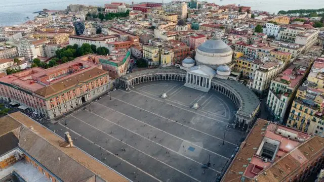 Piazza del Plebiscito and Basilica of San Francesco di Paola in Naples