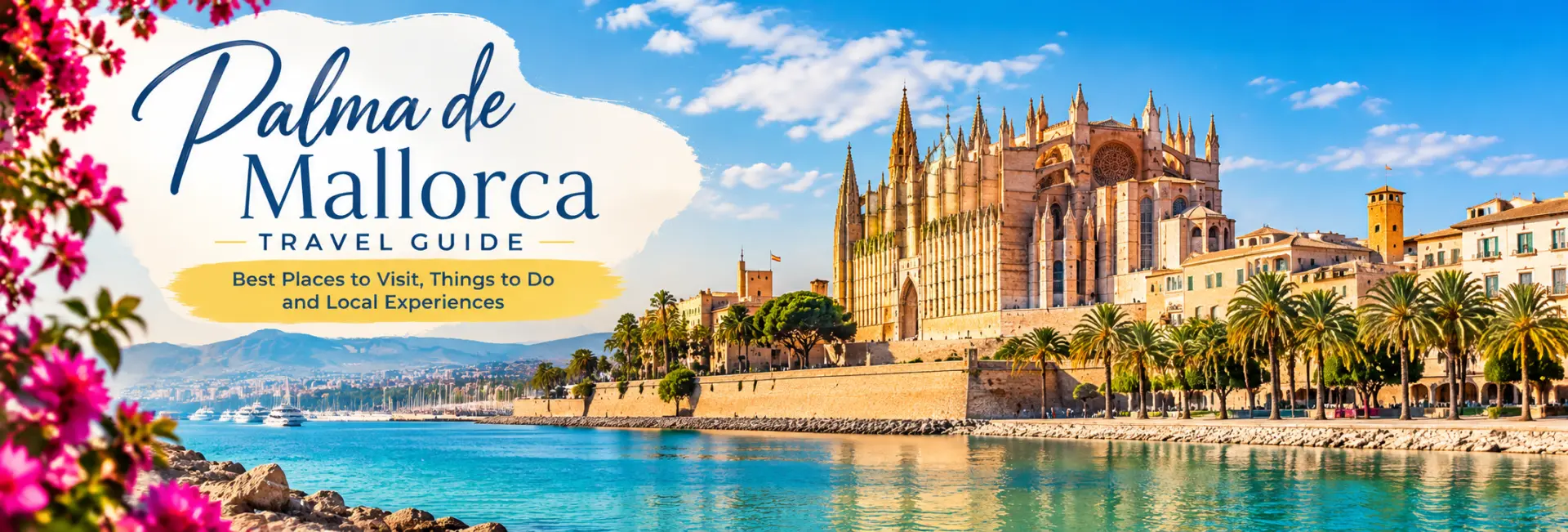Palma de Mallorca Travel Guide featuring La Seu Cathedral, Mediterranean waterfront and historic architecture in Spain.
