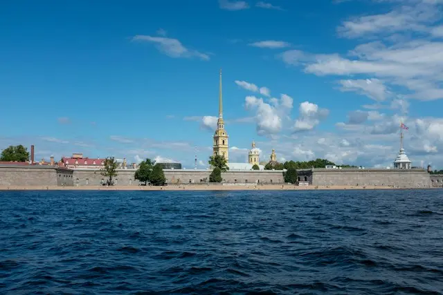 Peter and Paul Fortress across the Neva River in Saint Petersburg