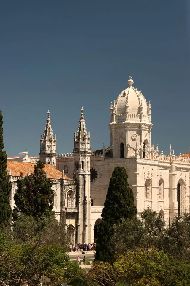 Jerónimos Monastery with its ornate Manueline architecture in Lisbon