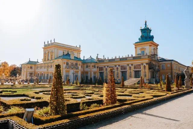 Wilanów Palace and formal gardens in Warsaw, Poland