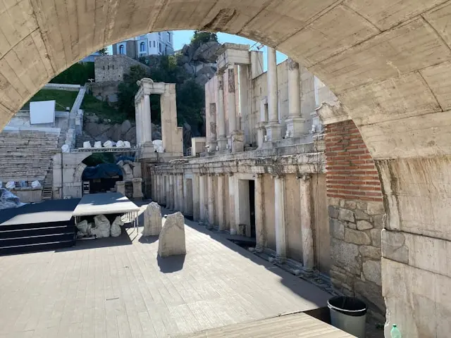 Ancient Roman Theater ruins in Plovdiv, Bulgaria
