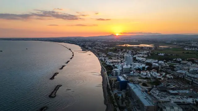Limassol coastline at sunset, Cyprus