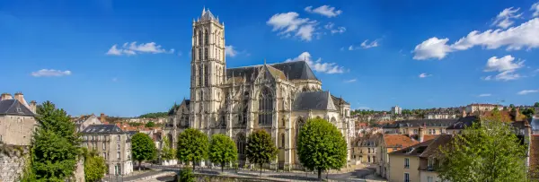 Saint-Étienne Cathedral overlooking the historic center of Limoges, France