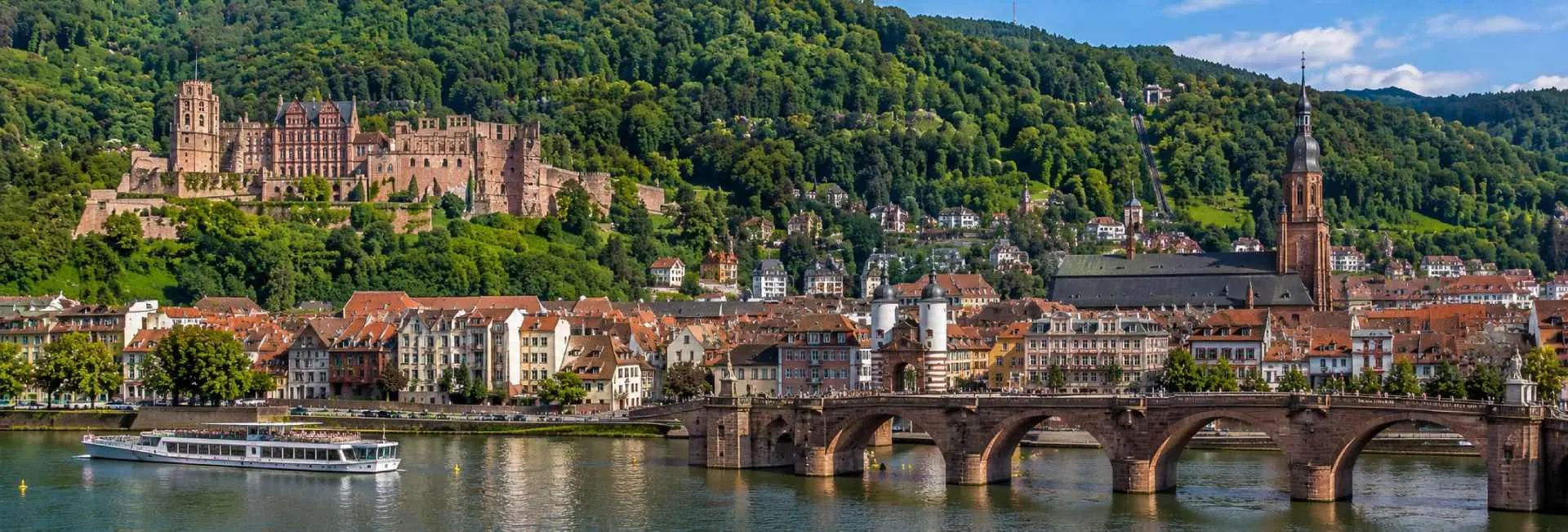 Heidelberg Germany with Heidelberg Castle, Old Bridge and historic Old Town