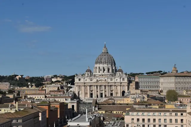 St Peter's Basilica and dome overlooking Rome