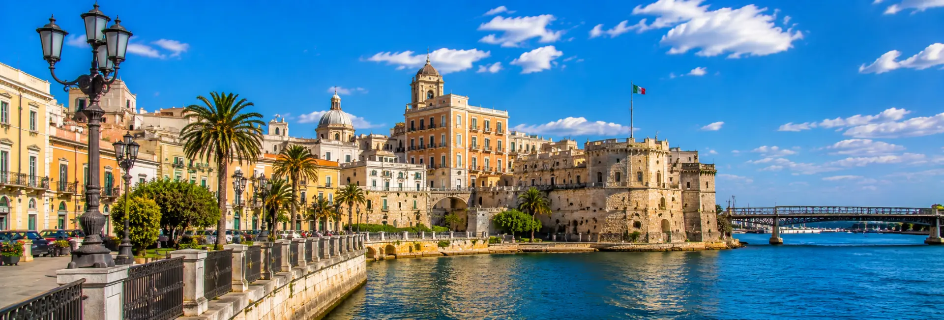 Aragonese Castle and waterfront in Taranto, Italy