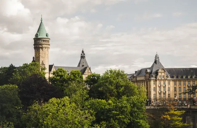 Luxembourg City skyline with historic towers