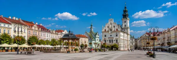 Historic Market Square and Town Hall in Rzeszów, Poland