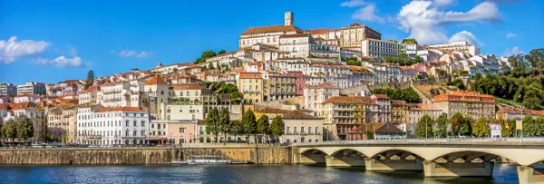 Coimbra, Portugal, with its historic hillside, University of Coimbra and Mondego River