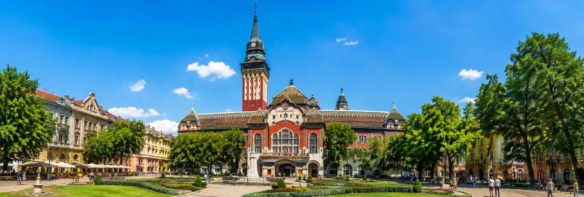 Subotica, Serbia city hall and historic architecture in the main square
