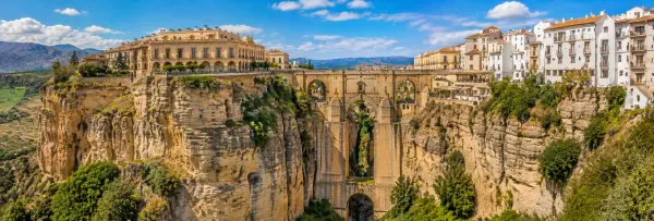 Ronda, Spain panoramic view of Puente Nuevo spanning the dramatic El Tajo gorge