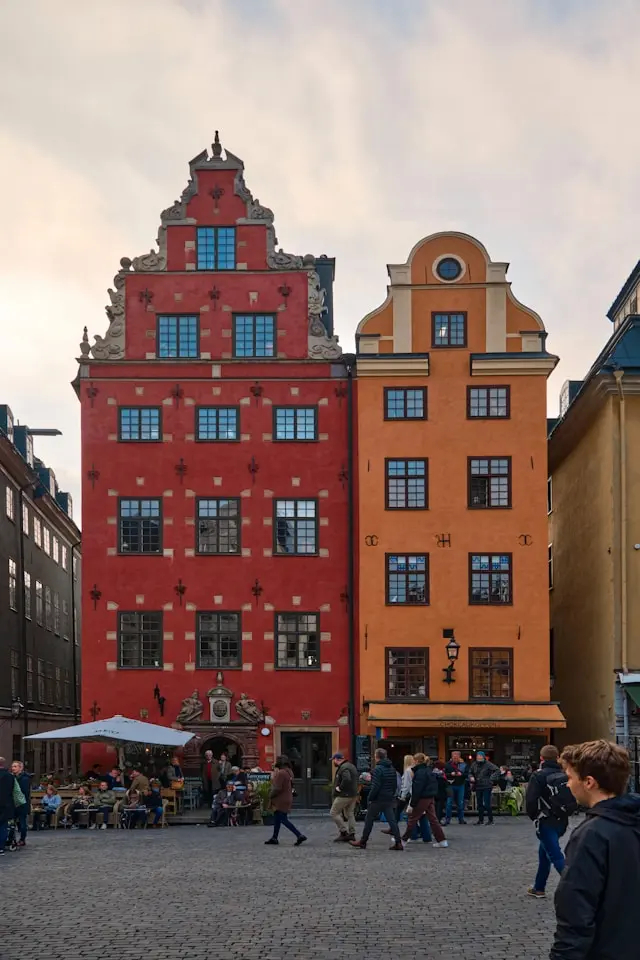 Colorful historic buildings in Stockholm's Gamla Stan