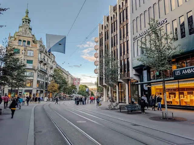 Bahnhofstrasse shopping street in central Zurich